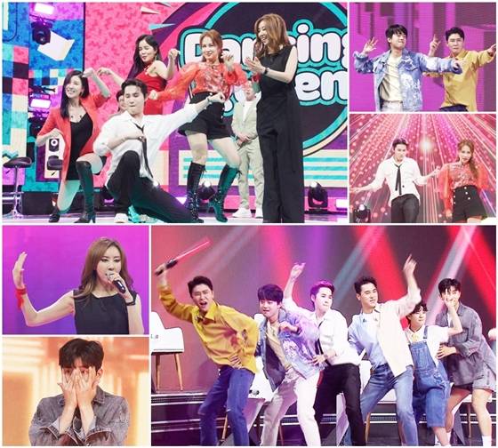 TV조선 '신청곡을 불러드립니다-사랑의 콜센타'에서 임영웅, 영탁, 이찬원, 정동원, 장민호, 김희재의 댄스 축제를 벌인다./사진제공=TV조선 '신청곡을 불러드립니다-사랑의 콜센타'