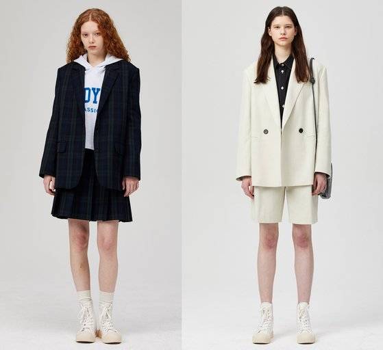 스튜디오 톰보이는 올 여름 화이트·베이지·체크 패턴 등 다양한 색상과 디자인으로 반바지 셋업 수트를 선보였고, 대부분 출시 한달만에 완판됐다. 사진 신세계인터내셔날