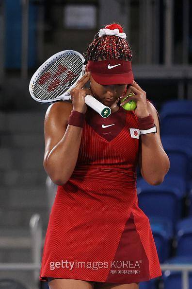 오사카 나오미가 2020 도쿄올림픽 테니스 여자 단식 16강전에서 충격패했다. 사진=게티이미지