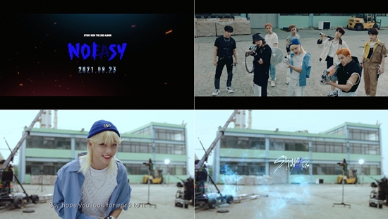 JYP Entertainment posted Stray Kids NOEASY Thunderous Trailer Exclusive Clip on the official SNS channel of Stray Kids at 0:00 on the 2nd.The clip is a Cookie video featuring the behind-the-scenes of Stray Kids NOEASY Thunderous Trailer released on the 22nd of last month. The eight members of Bang Chan, Lino, Changbin, Hyunjin, Han, Felix, Seungmin and Aien are fighting against the sound monster with a serious attitude and laughed at the audience.After filming, they exchanged tea ticitaka and left a hint about the new album.He introduced the name of the new song as NOEASY (Noiji), but kept secret about the title song title, raising his curiosity.At the end of the video, Felix, who saved members from the threat of Sound Monster, appeared alone and greeted STAY (Fandum Name: Stay) around the world, saying, Please expect a lot of fantastic days. He added meaningful clues with the blue CG effect and added expectations for the story to be developed later.Stray Kids releases a new album in about 11 months after the Regular 1st album IN Life (life), released on September 14, 2020, and will return to the music industry.They won the Mnet Kingdom: Legendary War, which ended in June, with their singing, composition, arrangement, vocals and performances, as well as their charm.Stray Kids, who has gained global popularity as a Mara Taste Genre Pioneer who tastes addictive music such as the title song God Menu (New Menu) of Regular 1st album GOsaeng (High School) and the title song Back Door (back Door) of Regular 1st album repackaged album IN Saeng, has become a group through their new album NOEASY It is determined to wedge into the musical color and identity of the game.Stray Kids presented STAYweeK (Stayweek) for a week starting July 26 to mark the third anniversary of the formation of fandom on August 1.SKZ SONG CAMP Howl in Harmony and Dongdong Family , as well as various contents such as communicating with fans in real time through official SNS channel, revealing the love of fans and building a strong bond.Meanwhile, Stray Kids Regular 2 album NOEASY will be unveiled on August 23rd.Photo: JYP Entertainment