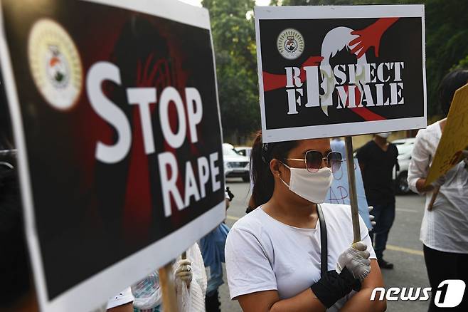 지난해 10월 뉴델리에서 일어난 강간·살해 사건에 대한 항의 시위. © AFP=뉴스1