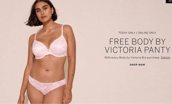 현재 빅토리아 시크릿 홈페이지는 '엔젤'이 아닌 다양한 사이즈와 인종의 모델로 채워졌다. 사진 빅토리아 시크릿