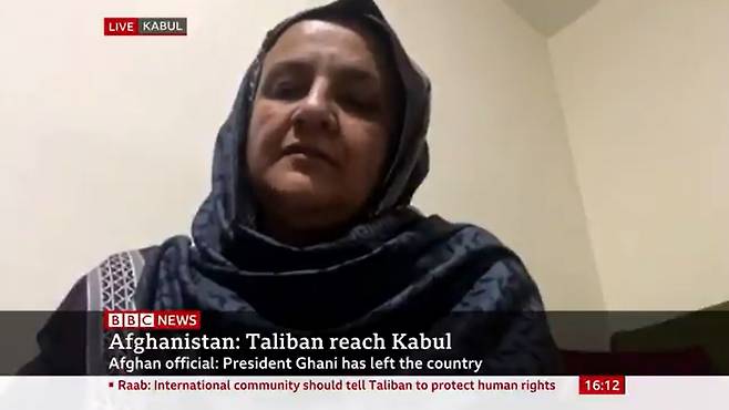 랑기나 하미디 아프가니스탄 교육부 장관. BBC 방송 캡처
