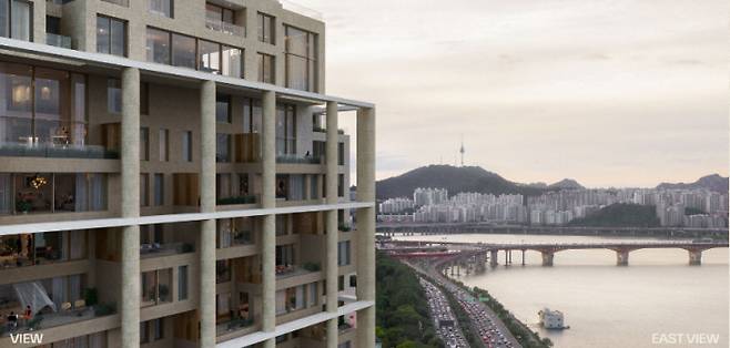 2022년 12월 완공을 목표로 서울 청담동에 건축 중인 ‘에페르노 청담’ 컨셉트 이미지. 최상층 슈퍼 펜트하우스 분양가격은 300억원에 이른다. 에페르노 청담 홈페이지 캡처