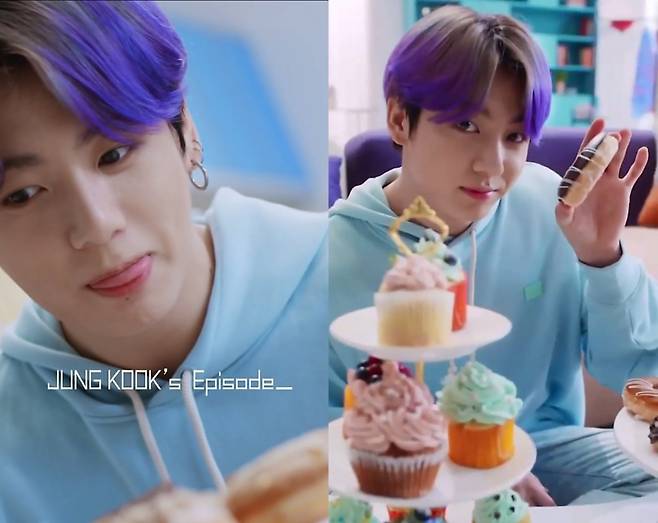 "짜잔~, 너다!" 방탄소년단 정국, 먹짱 메소드 가득 '명품 연기력'..비주얼도 달콤, 연기도 달콤♥