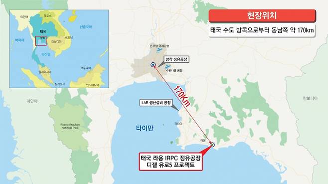 태국 라용 IRPC 정유공장 프로젝트 현장 위치도. /사진제공=현대엔지니어링