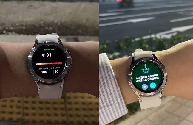 갤럭시워치4는 잠시 운동을 멈췄을 때 일시정지가 잘 됐고, 운동 기능을 켜지 않고 걸을 때도 이를 자동으로 인식해 기록해줬다./사진=백유진 기자 byj@