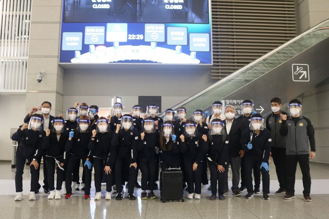 대한민국 여자 핸드볼 국가대표팀이 아시아여자선수권대회 참가를 위해 12일 요르단으로 출국했다. 사진=대한핸드볼협회 제공