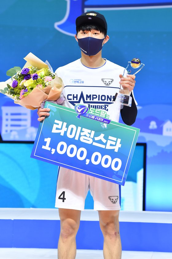 2021 컵대회 라이징스타상을 수상한 우리카드 장지원. [뉴스1]