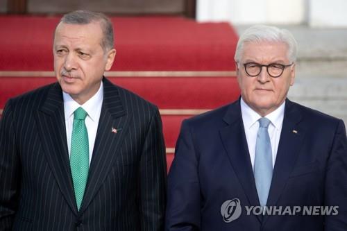 에르도안(좌) 터키 대통령과 슈타인마이어 독일 대통령  [EPA=연합뉴스 자료사진]