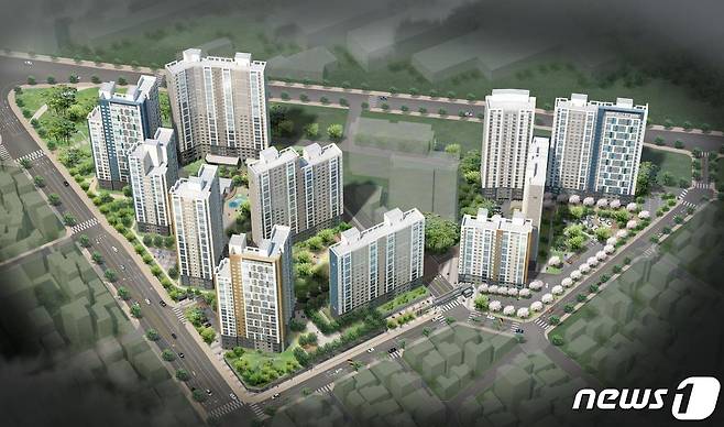 충북 청주시 흥덕구 복대2구역 '더샵 청주 센트럴' 투시도.(청주시 제공).2021.9.15/© 뉴스1