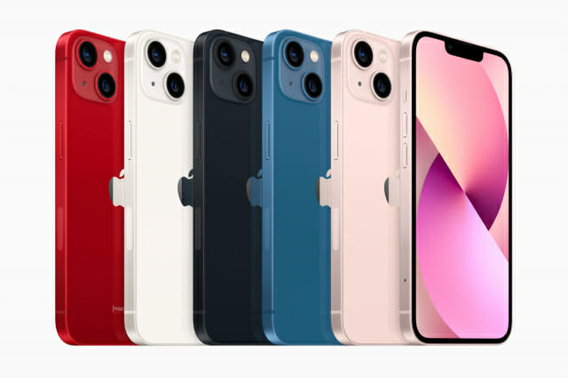아이폰13은 5가지 색상으로 출시된다. (사진=애플)