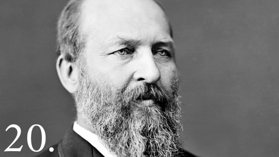 미국 20대 대통령 가필드는 1881년 취임했으나 200일만에 암살당했다. [미국 대사관]