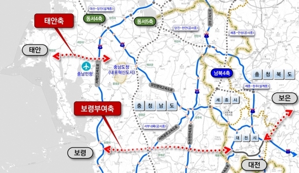 제2차 국토도로망 종합계획의 국가간선도로망.