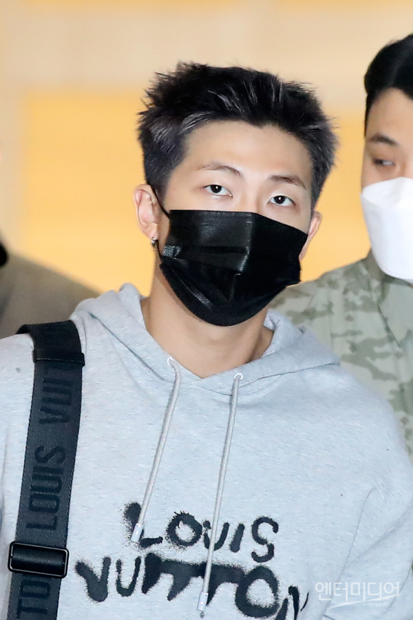 Singer BTS RM is leaving for New York, USA, through Incheon International Airport to attend the 76th United Nations General Assembly on the afternoon of the 18th.