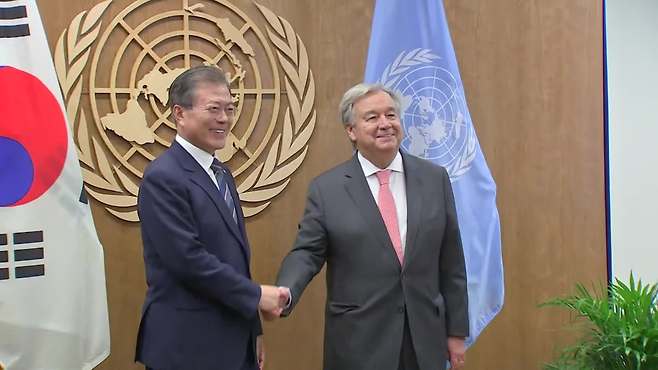 문재인 대통령과 구테흐스 유엔 사무총장