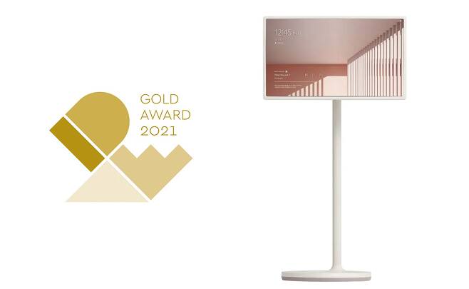 국제 디자인 공모전인 IDEA 2021에서 최고상인 금상(Gold)을 받은 LG전자의 무선 프라이빗 스크린 LG 스탠바이미(StanbyME). /LG전자