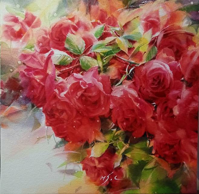 추명숙 Goodnews 30 × 30cm Watercolor on arches