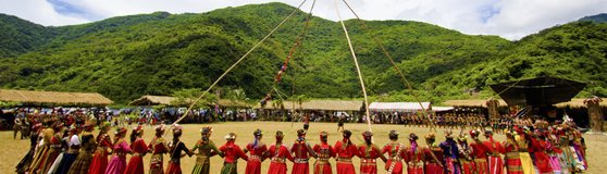 대만 소수민족의 주류인 고산족(高山族)의 행사 모습. [중국 바이두 캡처]