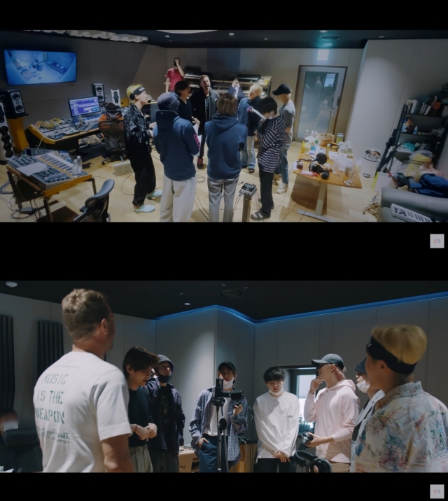 그룹 방탄소년단(BTS)과 콜드플레이의 '마이 유니버스'  다큐멘터리 캡처. 빅히트 뮤직 제공