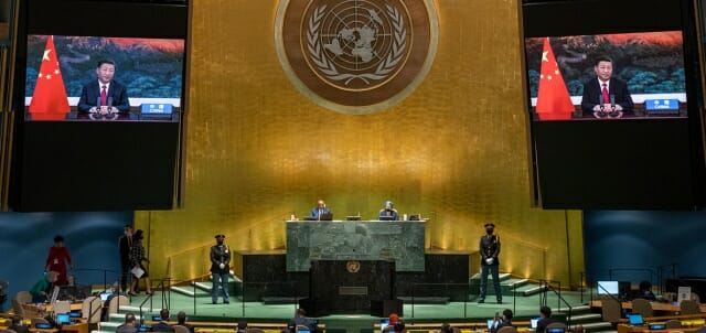 시진핑 중국 국가주석은 지난 22일 제75차 유엔총회 화상연설에서 2060년까지 탄소 중립을 실현하겠다고 밝혔다. (사진=UN)