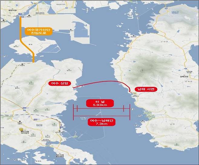 경남 남해~전남 여수 해저터널 건설 사업 위치도. *재판매 및 DB 금지