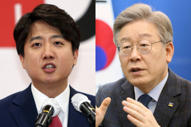 이준석 국민의힘 대표(왼쪽)와 이재명 경기도지사. 연합뉴스