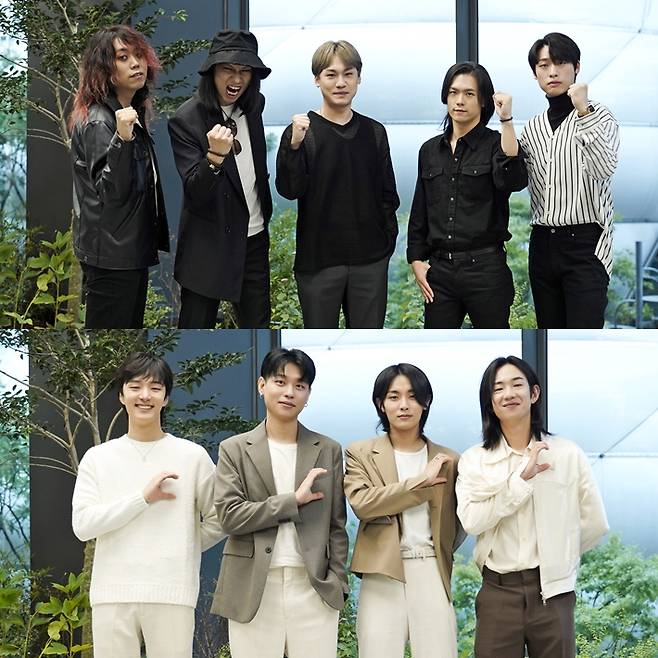 6일 오후, JTBC '슈퍼밴드 2' 온라인 기자간담회가 열렸다. 위쪽은 우승팀 크랙실버, 아래쪽은 준우승팀 시네마. JTBC 제공