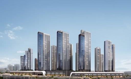 ‘두산위브더제니스 센트럴 여의’ 투시도. 두산건설 제공.