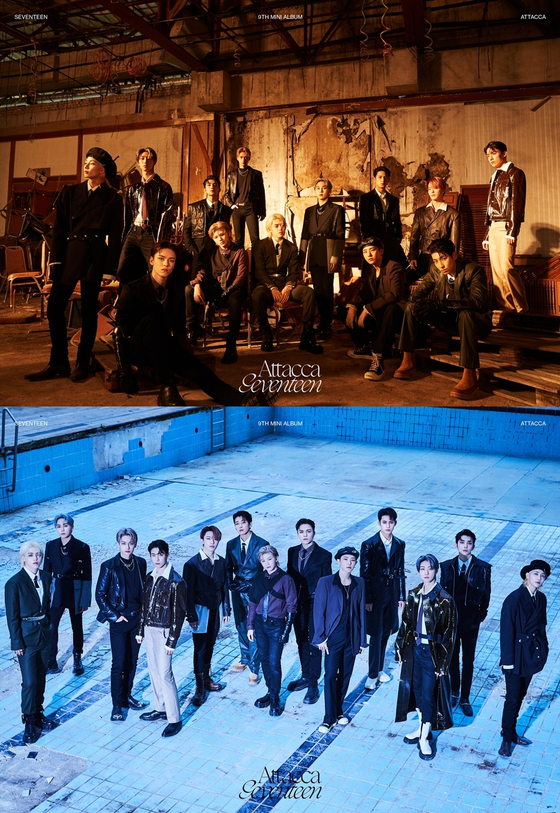 New teaser images of Seventeen's upcoming EP ″Attacca.″ [PLEDIS]