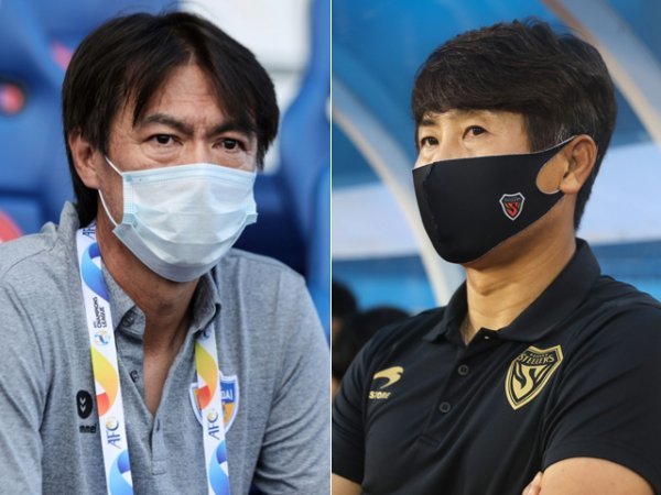 울산 홍명보 감독(왼쪽), 포항 김기동 감독. 사진제공 | 한국프로축구연맹