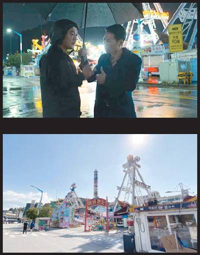 월미도 마이랜드 정문. 이곳에서 조폭 역 덕수(허성태)가 조직원을 만났다.