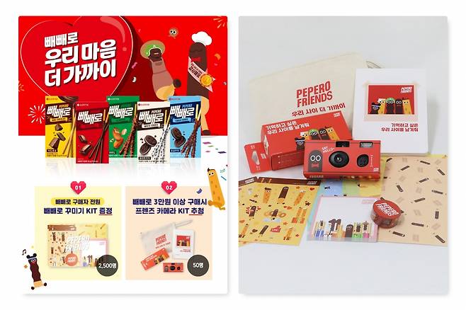 롯데제과가 빼빼로 캐릭터를 활용한 2종의 굿즈를 제작, 온라인 이벤트를 전개한다. (롯데제과 제공)