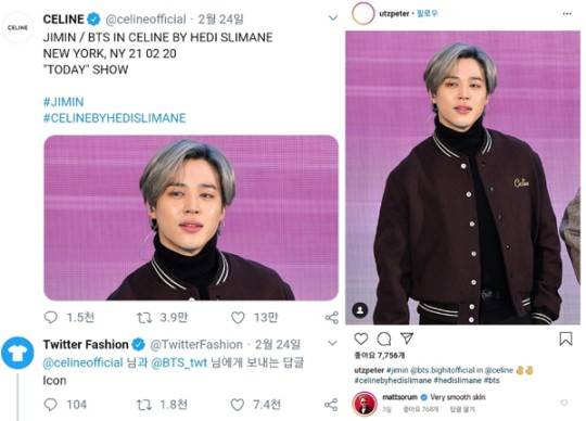 '세련미 가득' 방탄소년단 지민, 셀린느 옷이 가장 어울리는 아이돌 1위... 명품 얼굴→명품 몸매에 찰떡♥