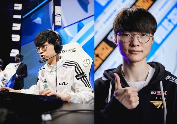 '쇼메이커' 허수와 '페이커' 이상혁. 라이엇게임즈 제공