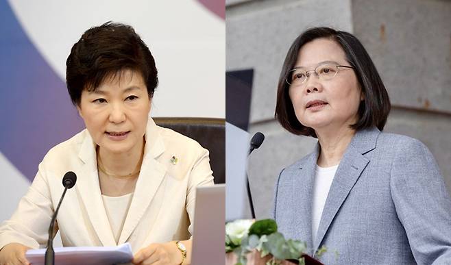 박근혜 전 대통령(왼쪽)과 차이잉원 대만 총통/사진=머니투데이DB, AFP