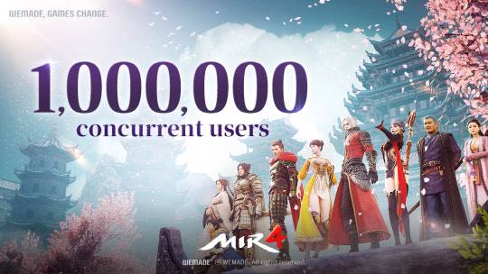 위메이드의 '미르4' 글로벌이 27일 동시 접속자 100만명을 돌파했다. 위메이드 제공