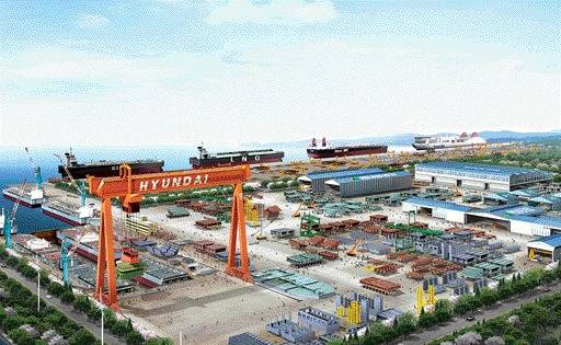 일감 부족으로 지금은 문을 닫은 현대중공업 군산 조선소 전경. /사진=한경DB