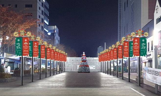 강릉크리스마스겨울축제 눈꽃터널. 강릉크리스마스겨울축제 조직위 제공