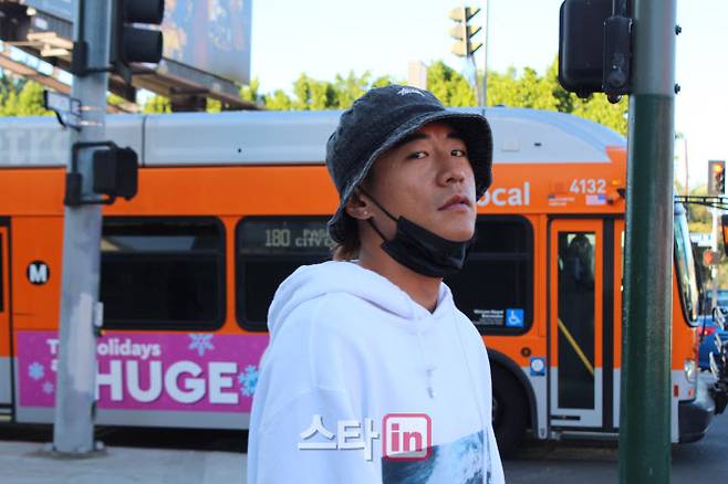 미국 LA서 만난 일썬(사진=김현식 기자)