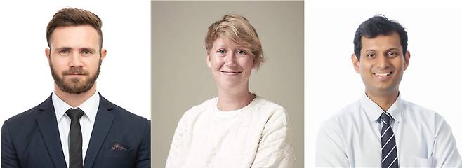 사진 왼쪽부터 하비 저스틴 존, 부스 마리 엔 케이, 슈산트 사하스트라부떼./사진제공=서울시