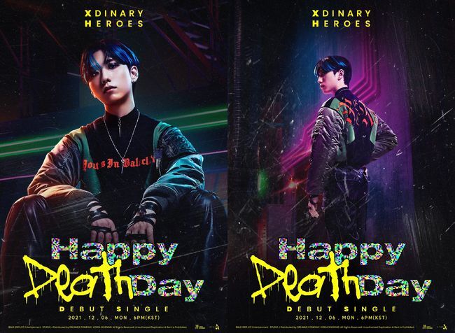 JYP Entertainment (hereinafter referred to as JYP) rookie Boy Band xdinary heroes (Xdinary Heroes, XH) member Park Geonil revealed a thrilling Reversal story.JYPs ambitiously featured six-member rookie band xdinary heroes will release their first digital single, Happy Death Day (Happy Death Day), on December 6, and take their first step into the music industry.As part of the debut project, the individual concept photos of members Main actor, Audi (O.de), Gaon, Jun Han, and Jeong Su were released in turn from 29th of last month, and on the 4th, they opened teaser photos of drummer Park Geonil twice at 0:06 and 12:06.In the first photo, Park Geonil gave a spectacular visual transformation with blue hair color and colorful makeup.His purple neon sign stood up in the background of the dark space, and his back view reminded me of a solid hero in the movie.In the second photo, which was released, he showed the daily life of a school student drummer.He held the drum stick in his hands, thoughtful and languid, and the eyes of the dream boy gleamed over his glasses.Park Geonil showed off his professional drummer ability by playing a high-quality performance in the previous teaser, and recently he was found to be from Berkeley College of Music in the United States.The xdinary heroes, consisting of six bassist Main actor, keyboardist Audie and integer, guitarist Gaon and Junhan, and drummer Park Geonil, are expected to combine a unique world view and intense band sound between reality and virtual world and convey fresh stimulation to K pop.Their debut song Happy Death Day announces the birth of Z Generation K-band with paradoxical lyrics and messages.Meanwhile, the title song of the same name will be officially released at 6 pm on December 6th, with the debut digital single Happy Death Day by the new Boy Band xdinary heroes, which JYP launches in about 6 years and 3 months after DAY6 (Day6).JYP Entertainment