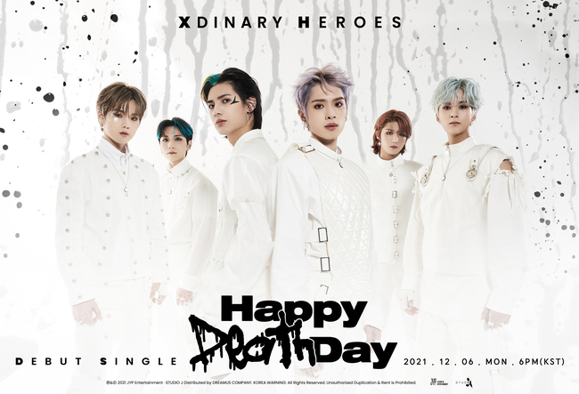 !JYP Entertainment (hereinafter referred to as JYP) newcomer group xdinary heroes (XDIH) will release the debut digital single Happy Death Day (Happy Death Day) and debut it officially.JYPs artist label Studio Jay (STUDIO J) delivers a new stimulus to the music industry with Boy Band xdinary heroes, which is the second to be released following DAY6 (Day Six).The xdinary heroes, which officially debut on December 6, have a solid vocal and playing ability with a total of six members, including bassist starring, keyboardist Odd (O.de), integer, guitarist Gaon and Jun Han, with drummer Gunil from Berkeley College of Music in the United States.They take their first step into the music industry with their first digital single and the same title song Happy Death Day and aim at the taste of the Z generation.The new song depicted the situation where the cold truth was faced on the day when the happiest and most celebrated.It is a song that satirizes the psychology of people with duality who are invited to the birthday party and smile in front of them and give congratulations and turn around.The rich sound that overlapped the guitars of three different models made a dynamic taste without any boredom.In particular, the debut song of xdinary heroes was composed and composed by members Jung Soo and Gaon, and the star composer Shim Eunji of JYP publishing and K-pop popular composer Lee Hae-sol added their hands to enhance the perfection.Xdinary heroes have released a series of performance videos that reveal the position of six members musical instruments following the drama-tying teaser, which narrates the characteristics and potential of each member on the official SNS channel.In the Happy Death Day Music Video teaser, which was opened on the 5th day before the debut, it attracted the attention of domestic and foreign K-pop fans by conveying fresh charm with an unconventional clown makeup and addictive melody.The unique group name xdinary heroes has been completed by reducing the Extraordinary Heroes (extraordinary Heroes) and has a message that anyone can be Hero.The members express their efforts in everyday life under the slogan WE ARE ALL HEROES with music and develop the stories of hidden Heroes in ordinaryness.Through the unknown space form (platform), it is expected to show an extraordinary appearance of going between reality and the virtual world and emit a special presence.JYP newcomer group xdinary heroes will announce their first digital single Happy Death Day at 6 pm on June 6 and launch a signal of the birth of Z Generation representative K-band.