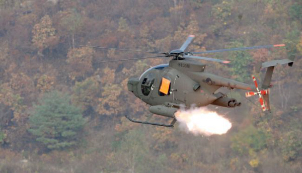 국방부가 유엔 헬기부대 창설을 위해 한국이 보유한 16대를 유엔에 공여하기로 한 토우형 500MD 헬기. 국방일보 제공
