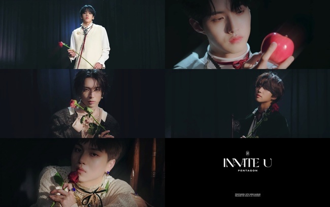 Boygroup Pentagon (Qin Hao, Hui, Yang Hong-seok, Shin Won, Yeo Won, Yanan, Yuto, Kino, Woo Seok) released a video of their new album Visual Motif: Flare (Visual Motif: Flare).Cube Entertainment, a subsidiary company, released its visual motif: Flare video of its 12th mini album IN:VITE U (Invasion You) through the official SNS channel of Pentagon at 0:00 on January 10, and it has gained charm.Pentagon members in the video attracted attention by showing their unique charm with Prince visuals that overwhelm their bold styling and gaze.Especially, Pentagons Fascinational eyes have released the deadly aura to the fullest, raising the expectation of fans.Pentagon was the first in the real-time charts of domestic music sites and the top 14 regions around the world with its mini 11th album LOVE or TAKE (Love All Take) in March last year, drawing a hot response.Pentagon has been loved by global K-pop fans for its excellent concept digestion and complete album as well as proving the modifier of self-system by containing Pentagons colorful musical colors for each album.The musical color as colorful as the fantastic visual was revealed, and the high perfection of this album was measured.Pentagon Shinbo will be released on the music site at 6 pm on the 24th.