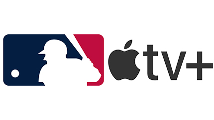 미국프로야구 "메이저리그"(왼쪽), OTT 서비스 "애플TV 플러스" 로고.