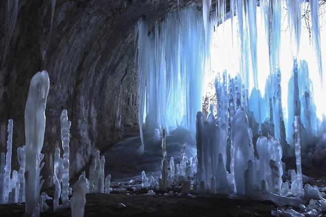 연천 일제 강점기 폐터널 역고드름(사진 = 연천군청 제공) *재판매 및 DB 금지