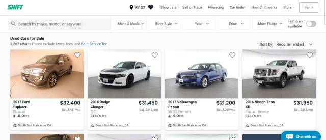 온라인 중고차 거래 플랫폼 시프트 홈페이지 화면 /공식 홈페이지 갈무리