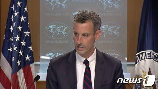 네드 프라이스 미 국무부 대변인이 12일(현지시간) 국무부에서 브리핑을 하고 있다. © 뉴스1(국무부 홈페이지 화면 캡처)