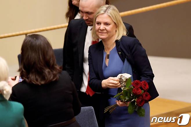 스웨덴 집권당 사회민주당(SAP·사민당) 대표로 당선된 마그달레나 안데르손. © 로이터=뉴스1 © News1 정윤영 기자